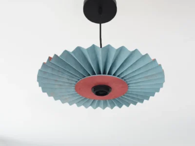 Ori-Gin - suspension en papier plié, bleu/rose